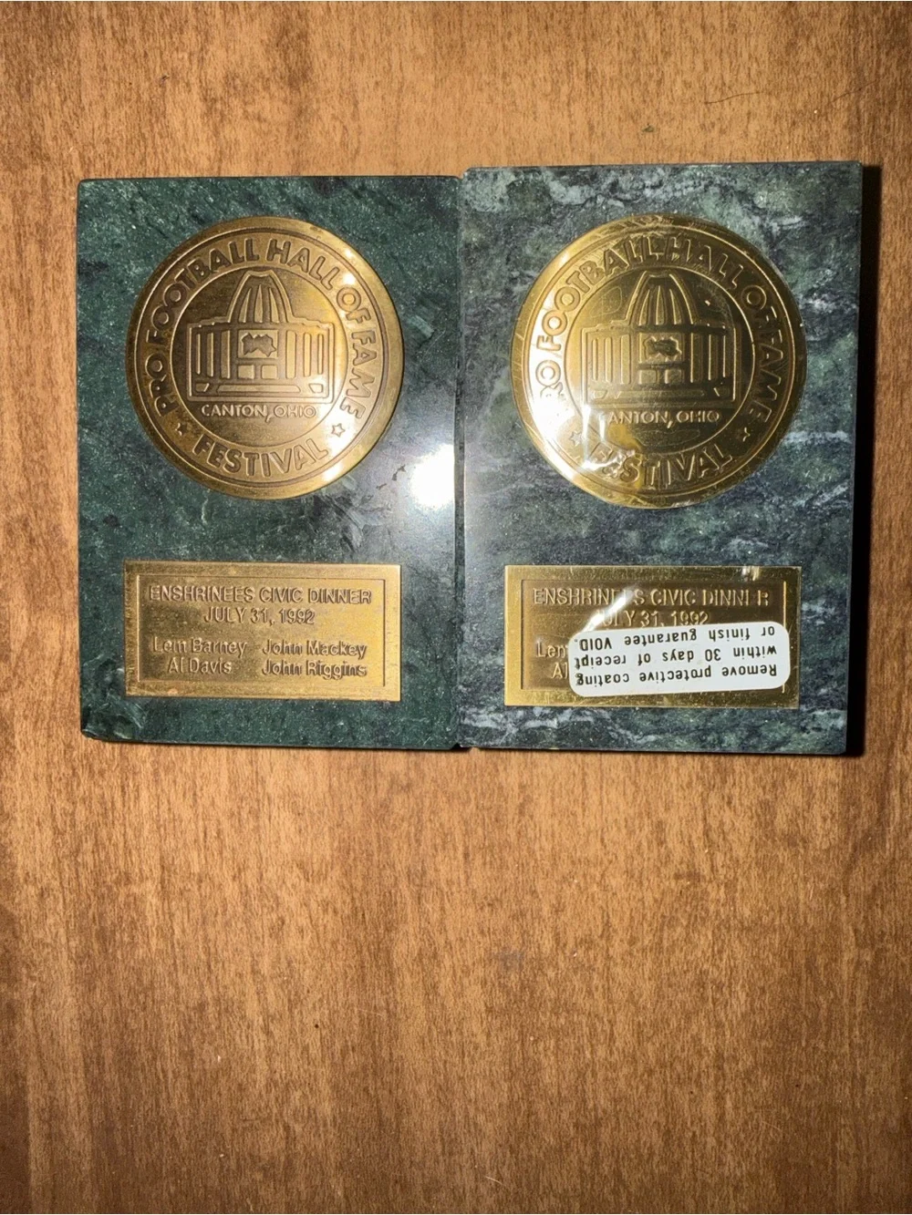 Vintage 1992 Pro Football Hall of Fame Festival Marble Paperweights Canton Ohio